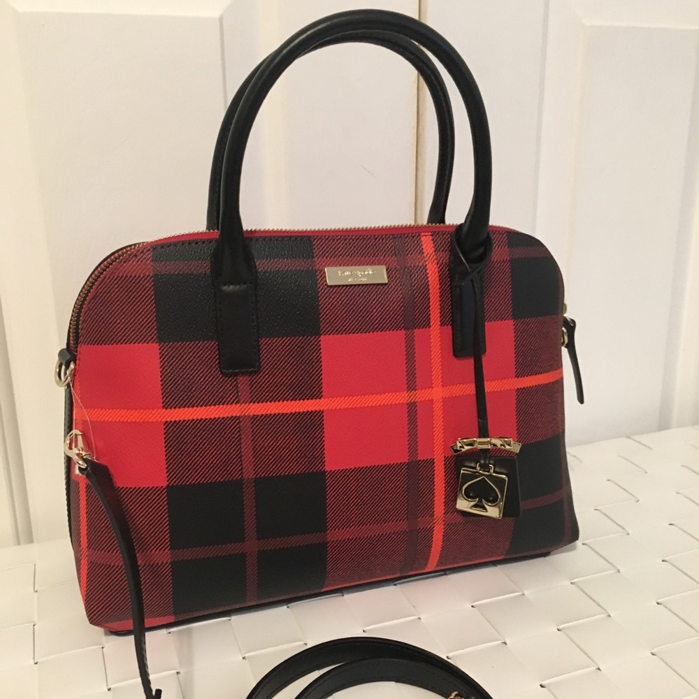 NWT kate spade plaid small rachelle satchel bag - Picture 3 of 7